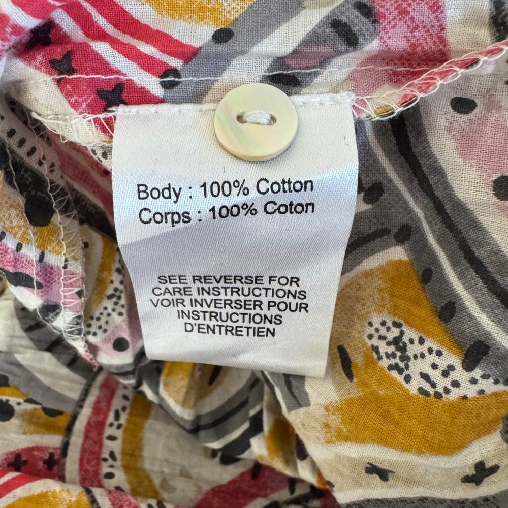 Dress Addict Button‎ Front Cotton Dress Tiered Medium Rainbow Print - Picture 7 of 11